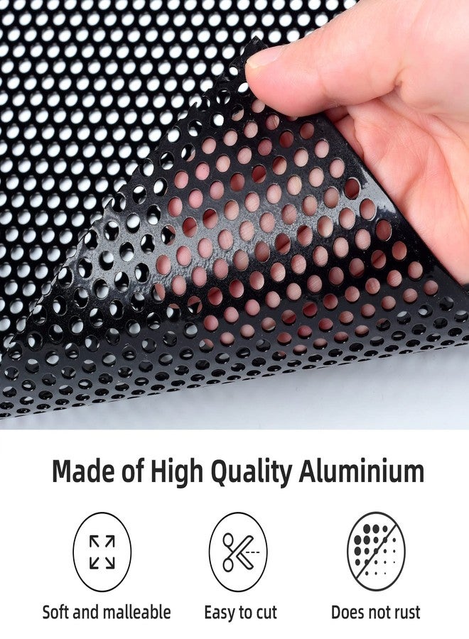 AggAuto Universal 40"x13" Car Grill Mesh - Aluminum Alloy Automotive Grille Insert Bumper Perforated Metal Sheet Round Hole 4mm, One of the Most Multifunctional Shape Grids 100x33cm Black - Image 4